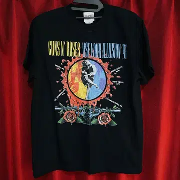 건즈 앤 로지즈 Guns N' Roses 공식 로고 티셔츠 S