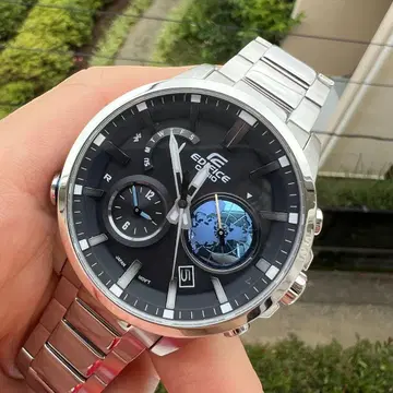 EDIFICE 듀얼 타임 손목시계 EQB 600D 1AJF