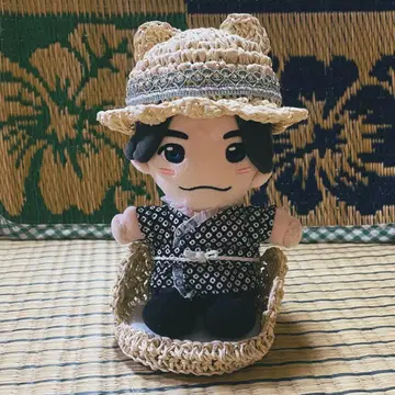 봉제 의류 하피누이 치비누이 밀짚모자 진베이 징베 블랙 컬러 도트