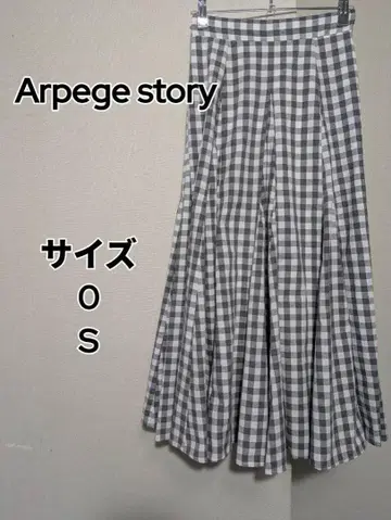Arpege story 깅엄 체크 롱 스커트
