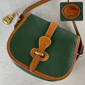 컨디션 최상 Dooney & Bourke 가죽 미니 숄더백 플랩 그린