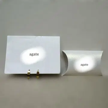 agate 골드 웨이브 플레이트 귀찌