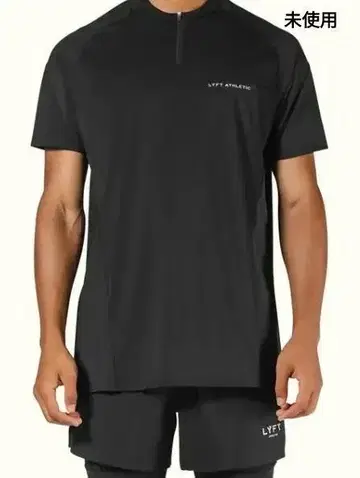 미사용 LYFT Shoulder Pattern 하프 지퍼 티셔츠