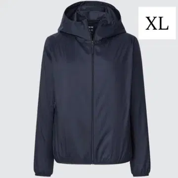 유니클로 포켓형 UV 차단 후드티 XL 네이비 수납 봉투 없음