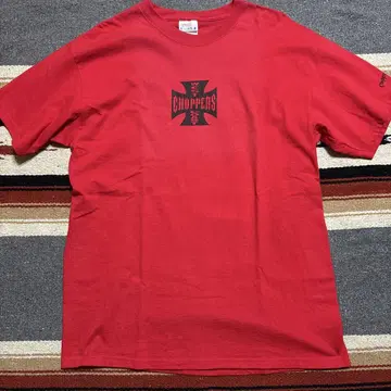 WEST COAST CHOPPERS 크로스 로고 티셔츠 레드 L