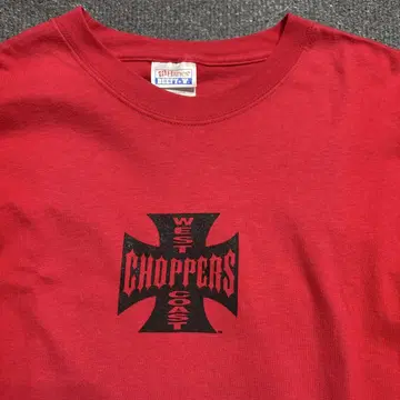 WEST COAST CHOPPERS 크로스 로고 티셔츠 레드 L