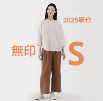 MUJI 2025 신상 린넨 이지 와이드 팬츠