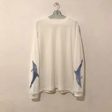 카와 코엔지 빈티지 오리지널 롱 T 셔츠 롱 티셔츠 돌고래