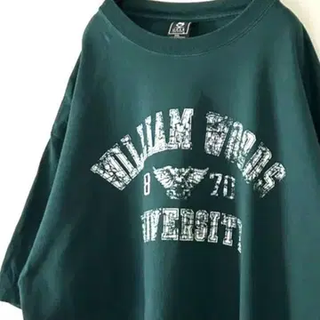 기어 윌리엄 우즈 칼리지 티셔츠 2XL 그린 그린 구제 의류