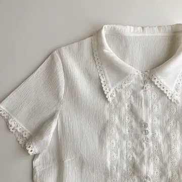vintage 화이트 레이스 블라우스
