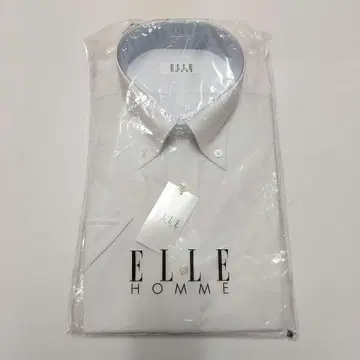 남성용 와이셔츠 반팔 버튼 다운 화이트 엘르 택 포함 41 형태 안정