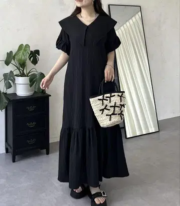 벌룬 슬리브 세일러 카라 원피스 PL 사이즈