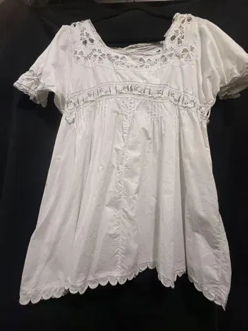 프랑스 앤티크 레이스 튜닉 코튼 빈티지