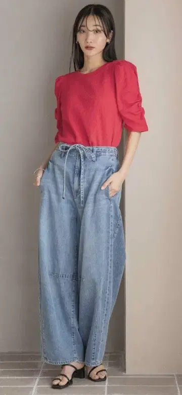 로리즈팜 이지 배럴 데님 팬츠