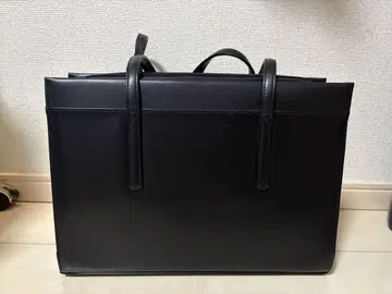 블랙 가죽 토트백 지퍼형
