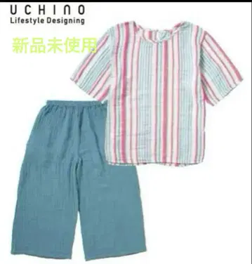 미사용 새상품 UCHINO 룸웨어 M~L 사이즈 스트라이프