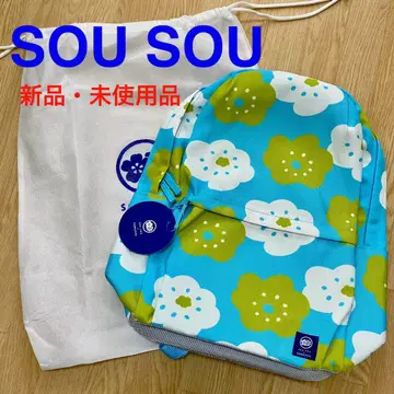 새상품 SOSO KOKUYO 콜라보 백팩 백팩 스카이블루 블루 꽃무늬