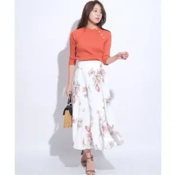 저스길리티 플라워 머메이드 프린트 스커트