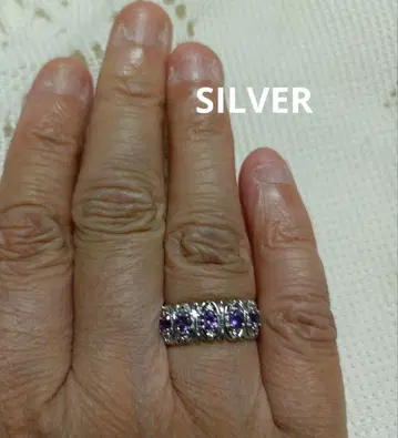 자수정 컬러 SILVER 반지