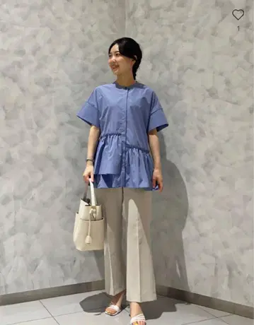플라스테 비대칭 페플럼 블라우스 S