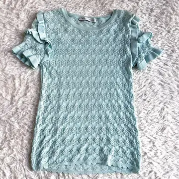 ZARA 자라 레이스 썸머 니트 라이트 그린 M