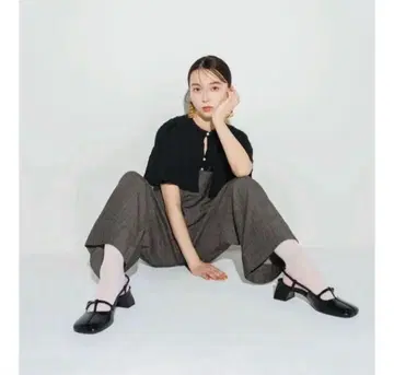 eaphi 케이프 디자인 자카드 블라우스 블랙
