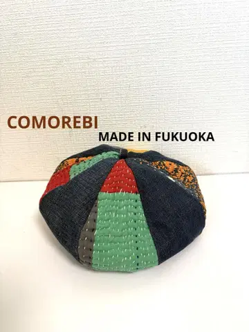 COMOREBI 크레이지 패턴 베레모 데님 핸드 스티치