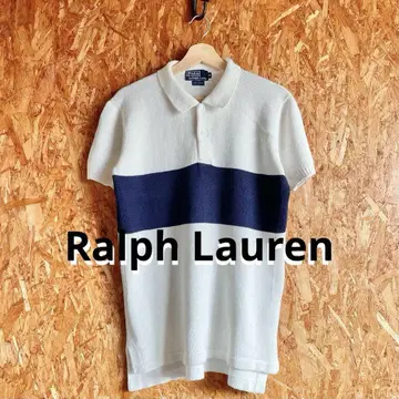 90s Ralph Lauren 반팔 니트 폴로 코튼 니트 보더