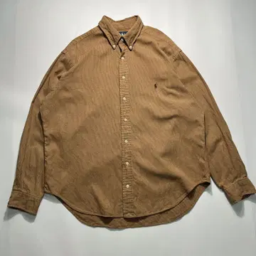 랄프 로렌 플란넬 셔츠 XL 브라운 하운드투스 체크 원 포인트 6867