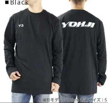 Y-3 블랙 롱 슬리브 티셔츠 S