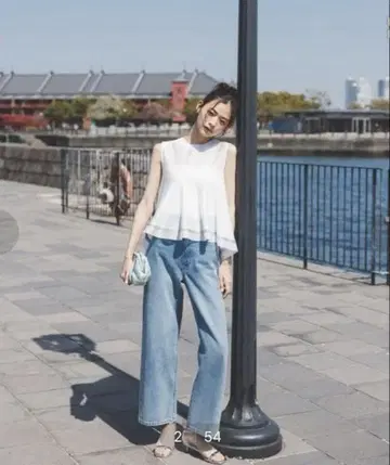 NATURAL BEAUTY BASIC 와이드 스트레이트 데님 팬츠