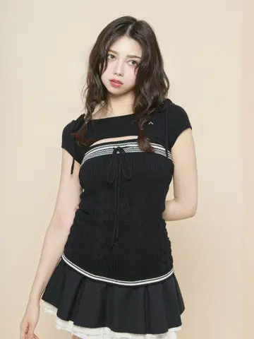 앤드메리 키티 케이블 니트 톱
