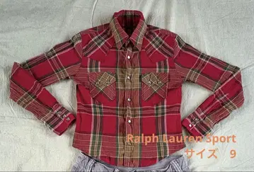 Ralph Lauren Sport 빨간색 체크 긴팔 셔츠 사이즈 9
