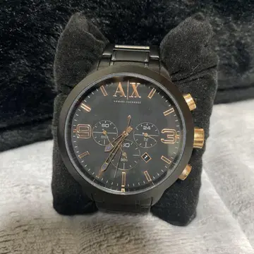 Armani Exchange 크로노그래프 블랙 메탈 시계