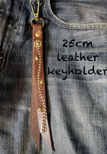 25cm 가죽 스터드 키링 브라운 schott CALEE 좋아하는 분
