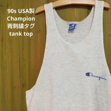 90s USA제 챔피온 파랑 자수 택 탱크탑 챔피온
