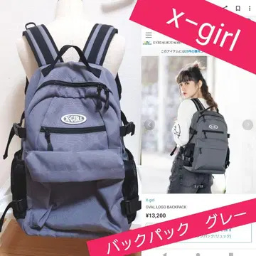 x-girl 백팩 오벌 로고 그레이 컨디션 최상