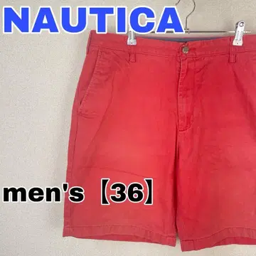Z307 [NAUTICA] 숏 팬츠 하프 팬츠 [남성용 36] 레드
