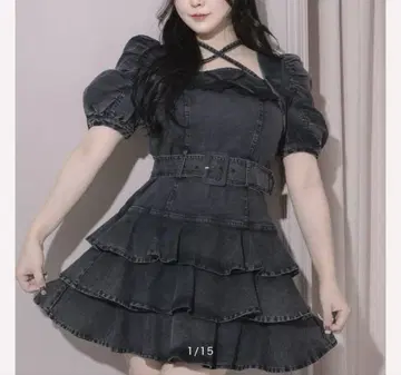pium 티어드 프릴 미니 원피스