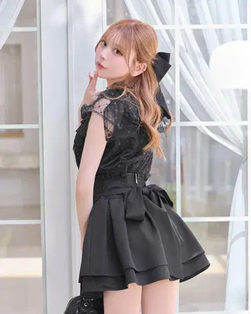 미셸 마카롱 리본 슬림 레그 스커트 M
