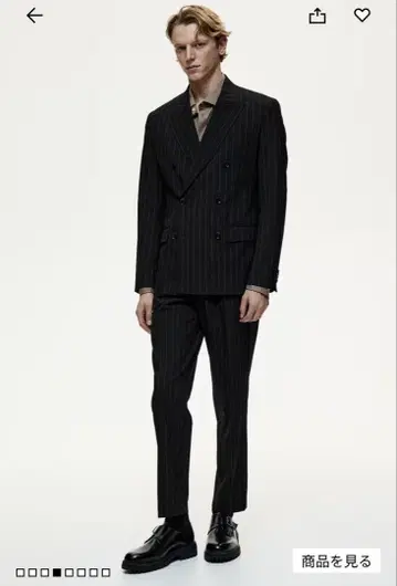 H&M 더블 브레스트 스트라이프 수트
