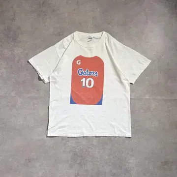 구제 의류 00s Gatorade 프린트 티셔츠 칼리지 반팔 화이트