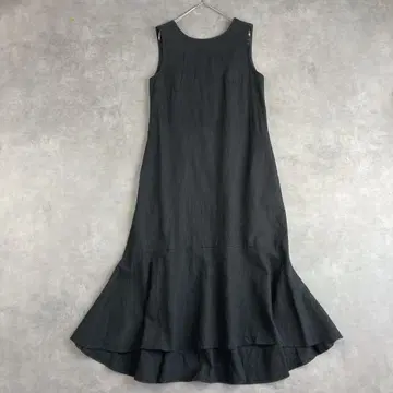 시루무린 린넨 피쉬 테일 슬리브리스 롱 원피스