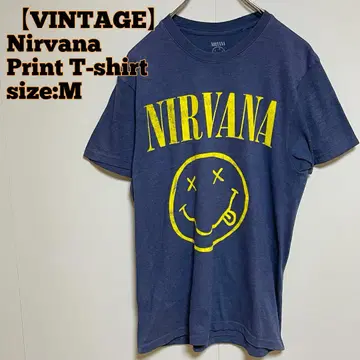 빈티지] Nirvana 프린트 티셔츠 네이비 M