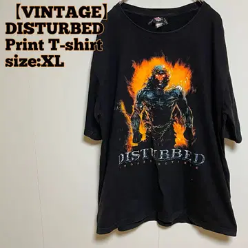 빈티지] DISTURBED 프린트 티셔츠 블랙 XL