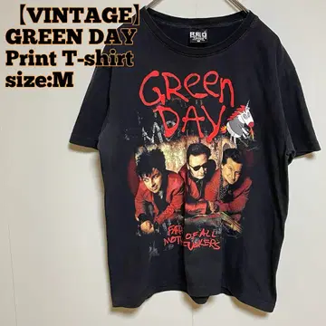 빈티지 GREEN DAY 프린트 티셔츠 블랙 M