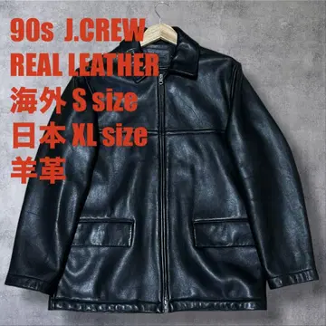 90s J.CREW REAL LEATHER 양가죽 카 코트 빅 L 상당