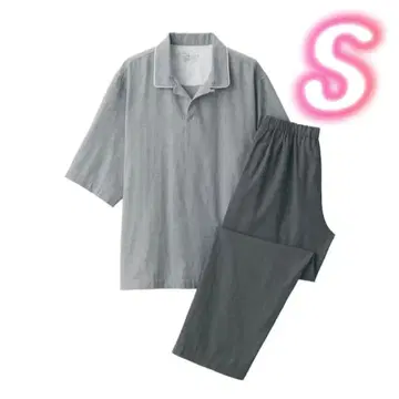 라스트 1개] 무인양품 MUJI 2중 거즈 스키퍼 반팔 파자마 신사 S