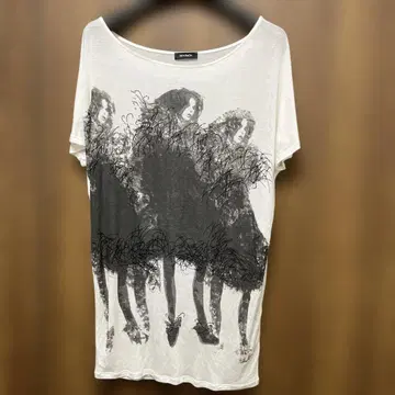 그래픽 프린트 화이트 티셔츠 M