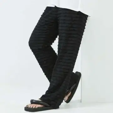 택 포함 새상품 Firsthand 티어드 이지 팬츠 블랙 BLACK